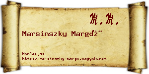 Marsinszky Margó névjegykártya